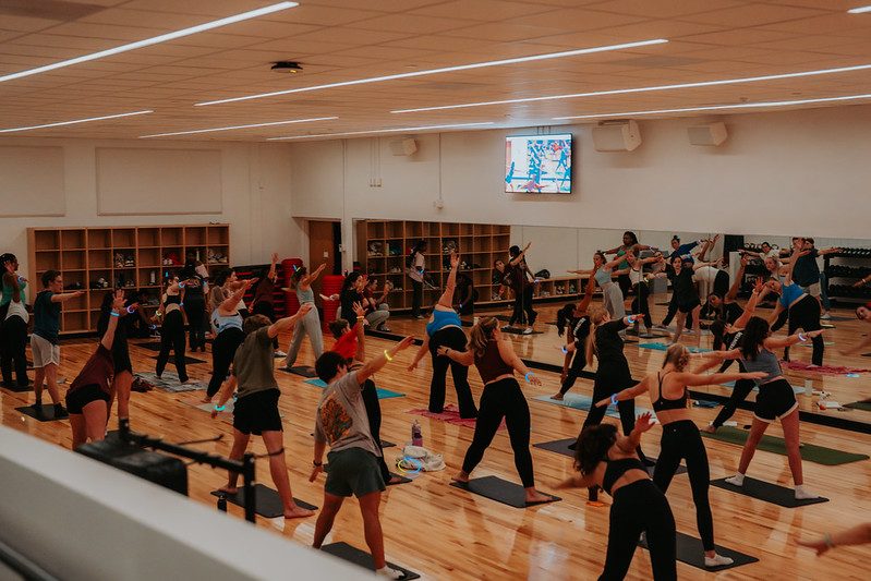 Students at a group exorcise event